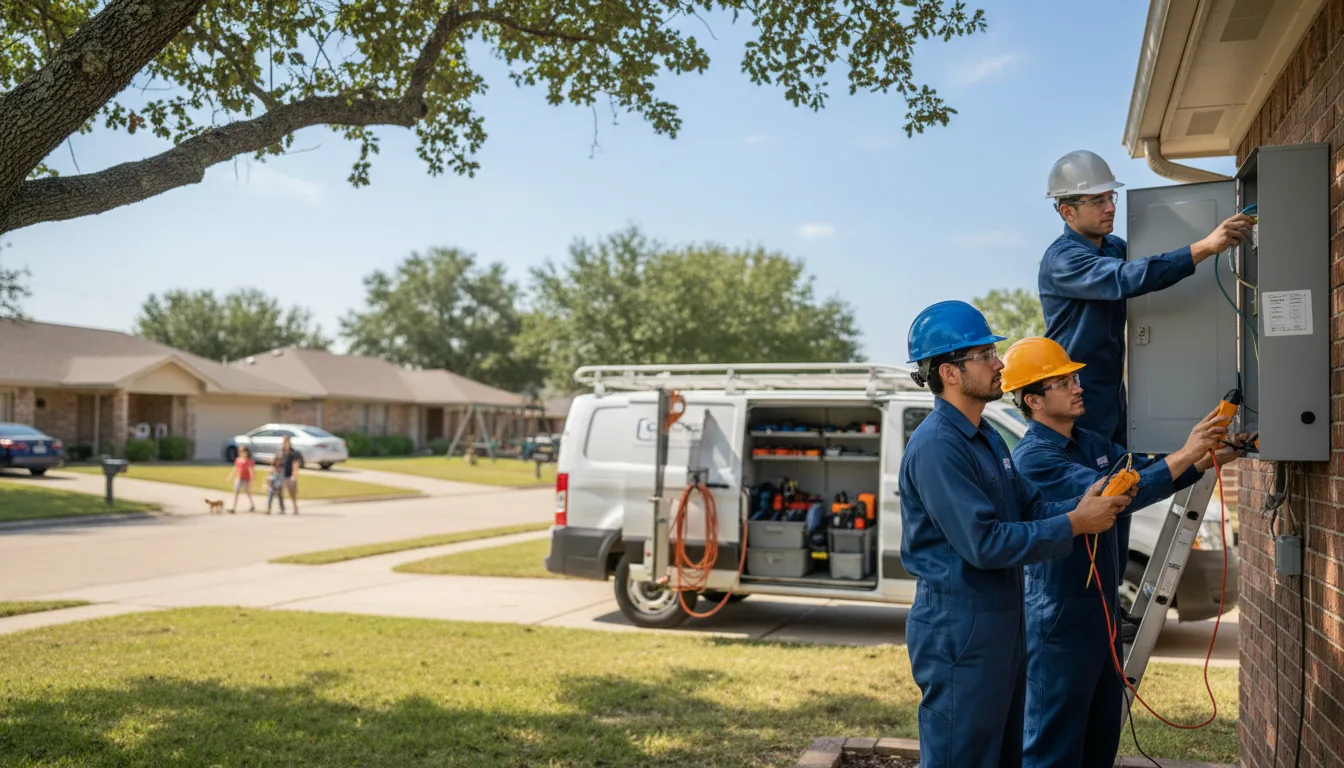 Certified electrician providing emergency electrical services in Powderly, TX
